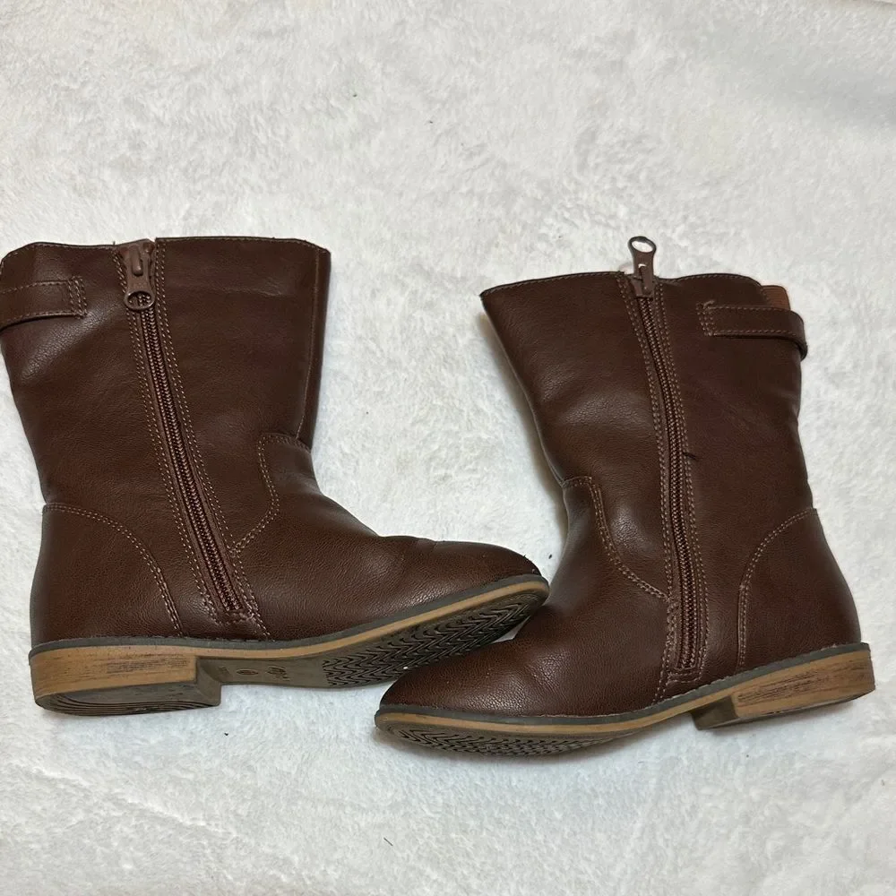 Cat & Jack Brown Leather riding Boots size 11